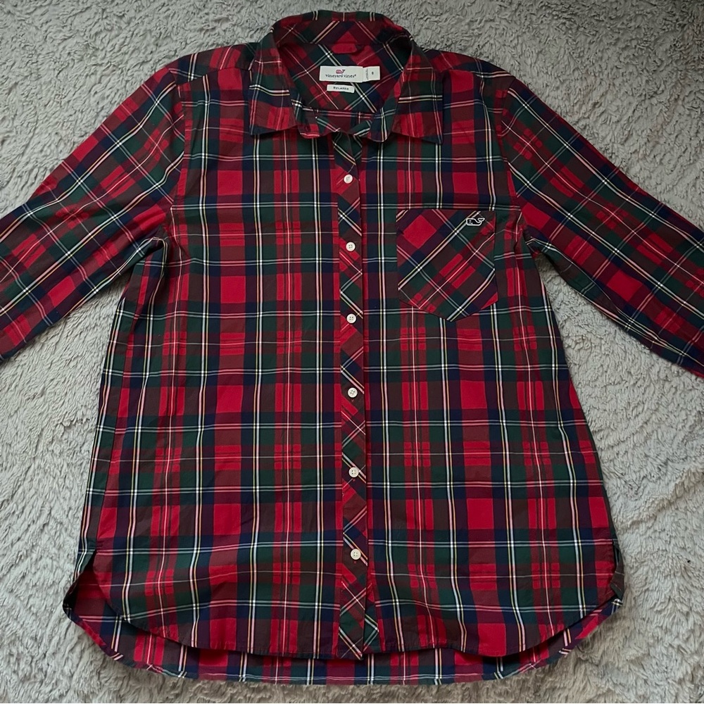 Vineyard Vines Holiday Plaid Button Down Shirt